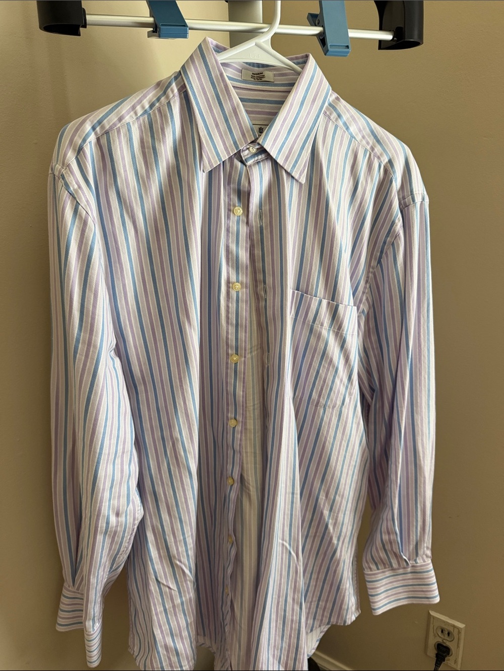 Peter Millar Men's Striped Button-Down Shirt in Light Blue, Lavender, White